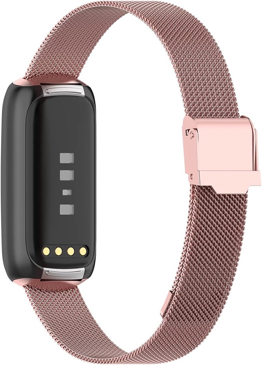 Band voor Fitbit Luxe, Horlogebandje, Roestvrijstalen Vervangende Banden voor Fitbit Luxe Fitness Tracker, Quick Release en Verstelbare Polsband voor Dames en Heren (Roze) thumbnail 6