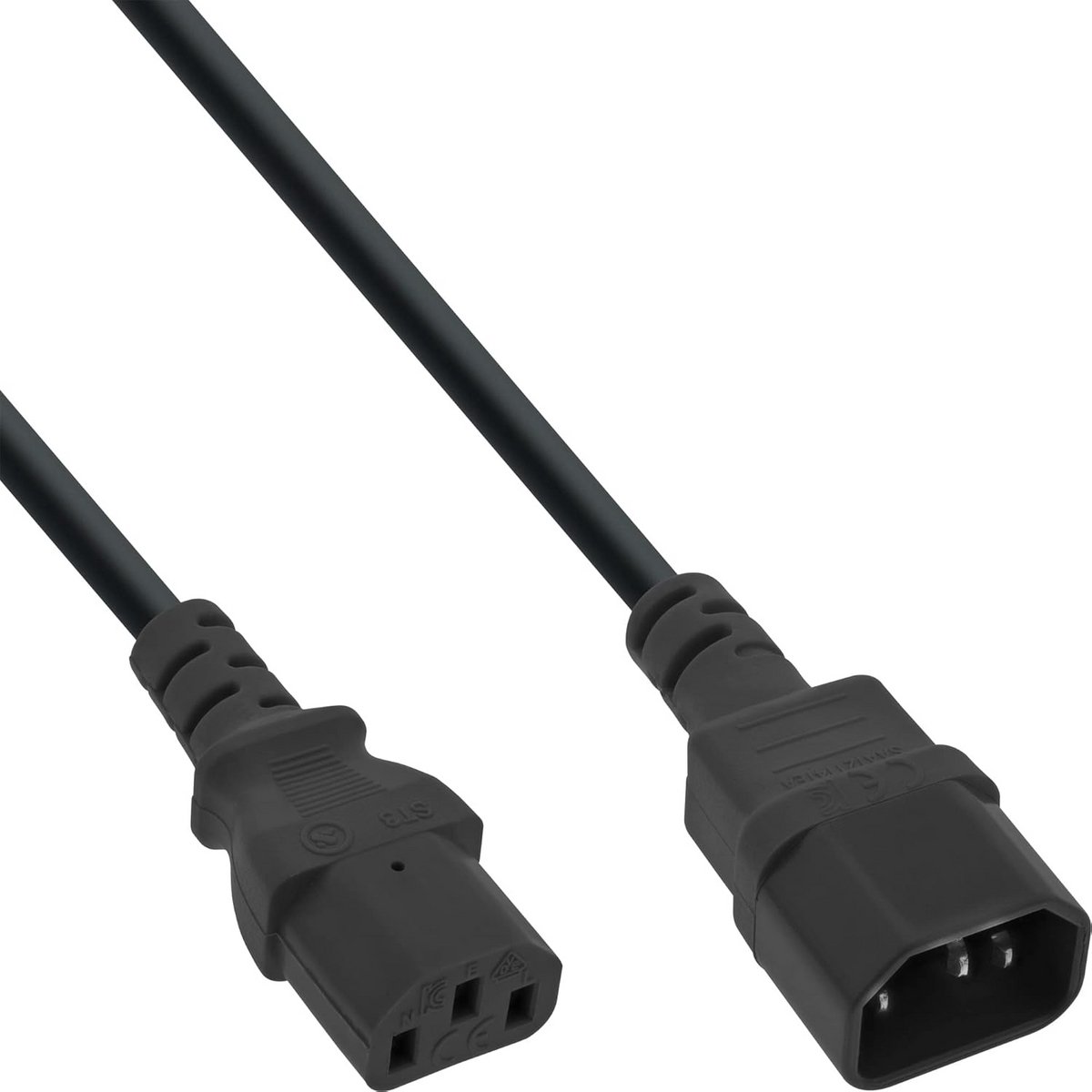 InLine 16605 verlengstuk voor koude apparaten, C13 naar C14, 0,5 m