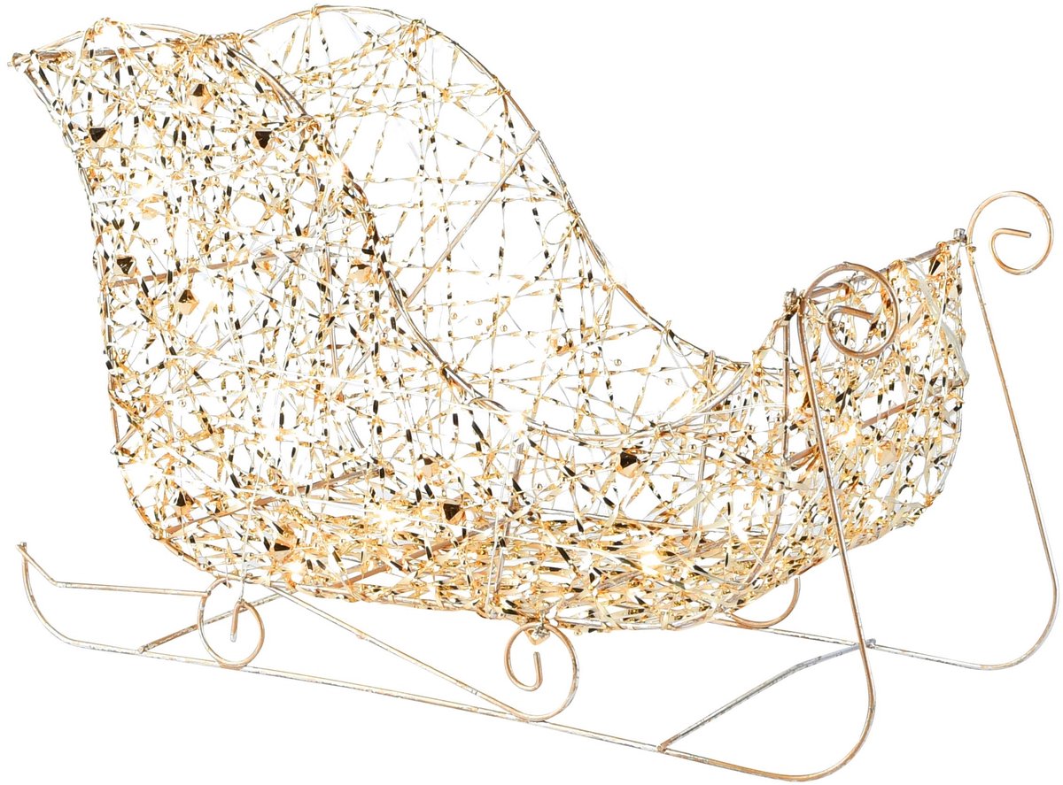 Dekoratief | Slee 'Wired', goud, LED, 35x16x23cm | A265317