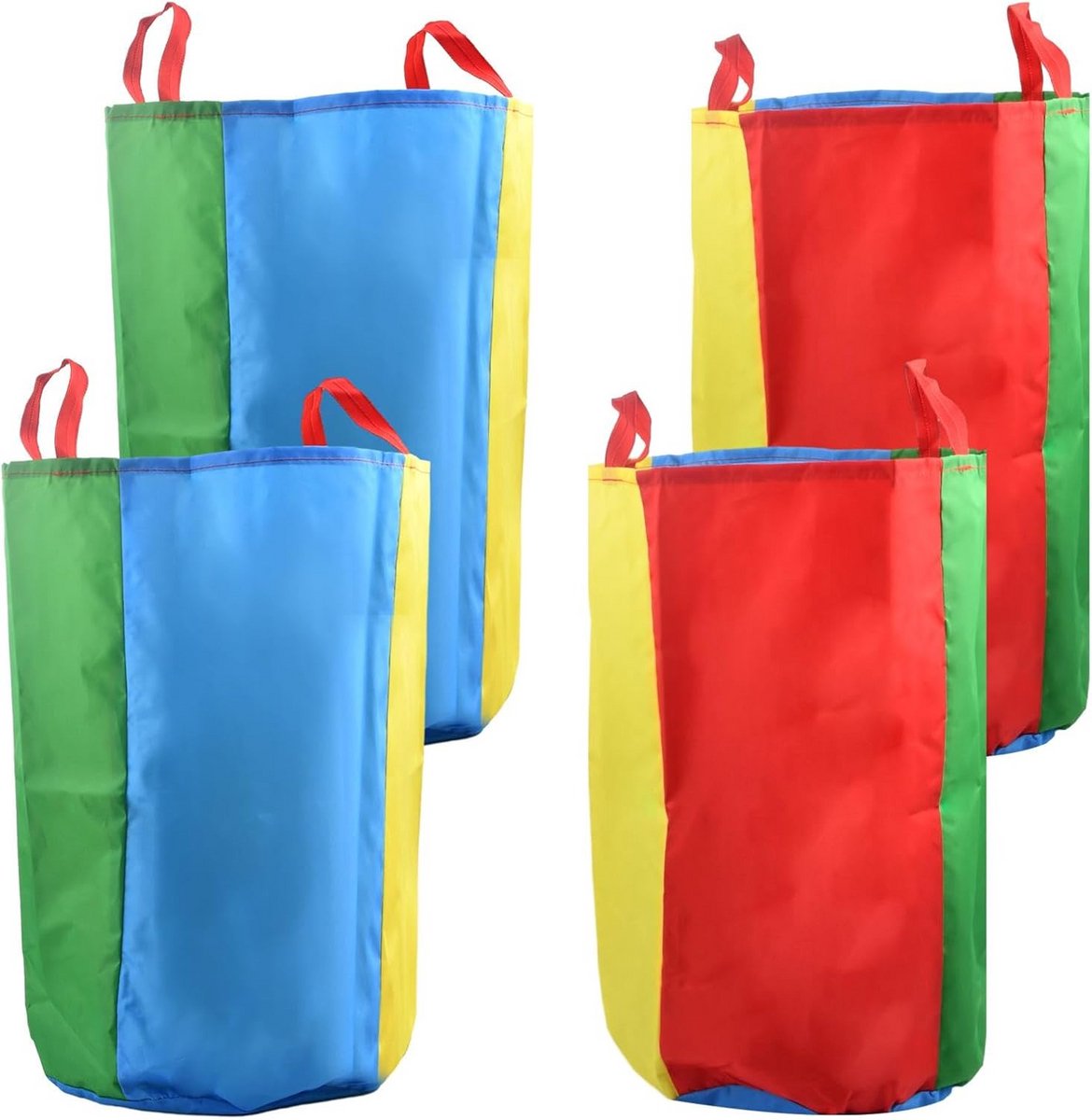 4 stuks racezakzakken, sportdagkit, kleurrijke springtassen, kinderveldracetas ouder-kinderspellen, buitensporten balanceren spelactiviteiten apparatuur voor verjaardag, familiefeest (S)
