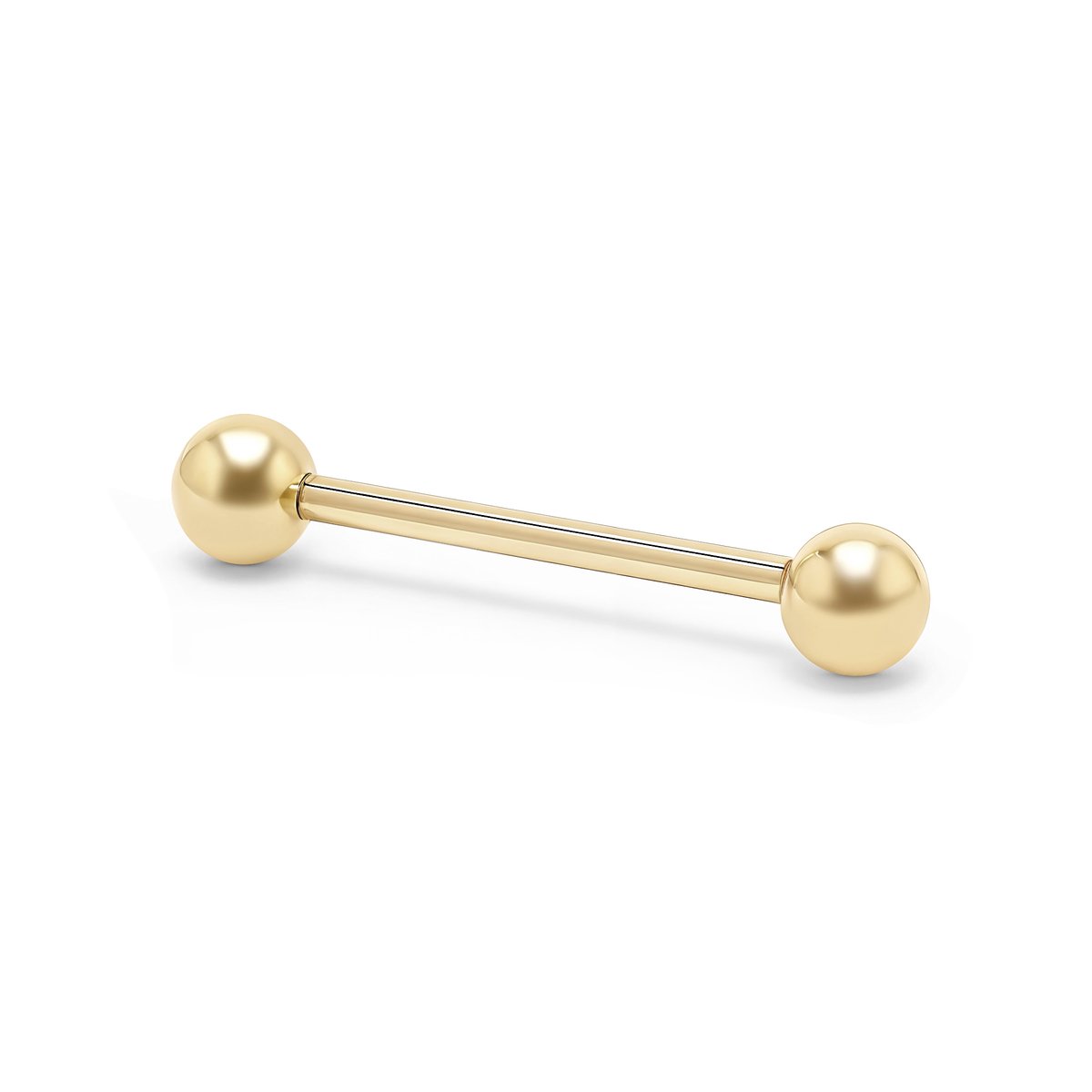 14kt - Geelgouden Straight Barbell met Bal Top 3 mm - 1,2 mm Staaf Dikte - 10 mm Lengte - 14 Karaat Gouden Piercing - Echt Goud (585) - Inclusief Echtheidscertificaat