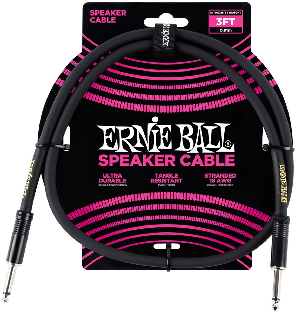 Ernie Ball 6071 Speaker Cable, 90 centimeter, zwart