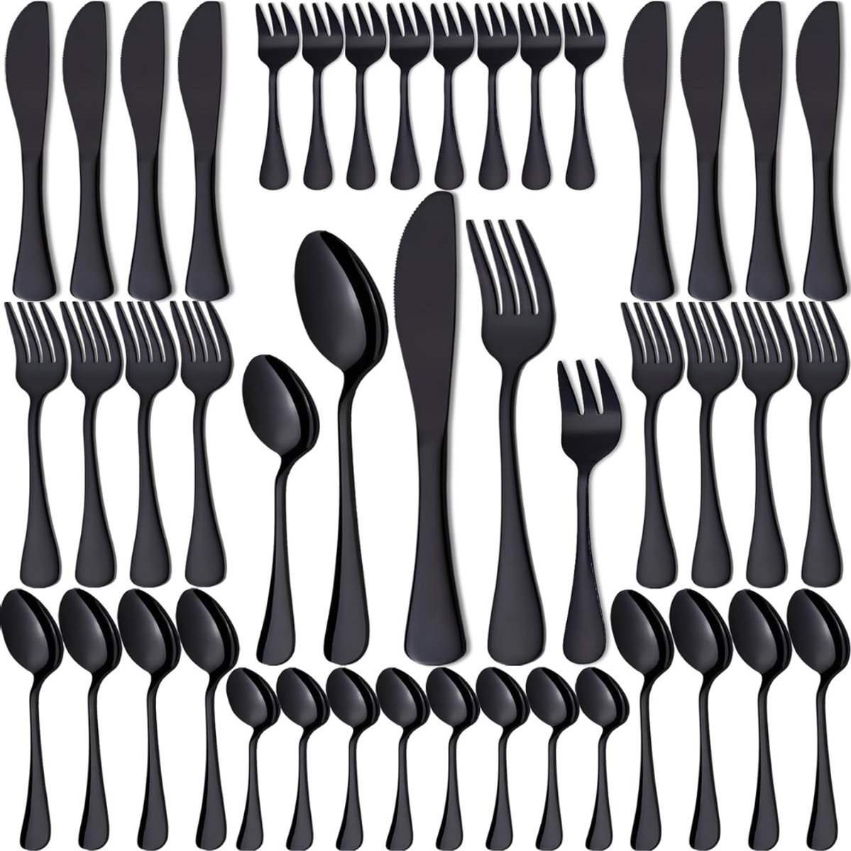 CLVP® Bestekset 8 Persoons - Servies - Serviesset - Zwart