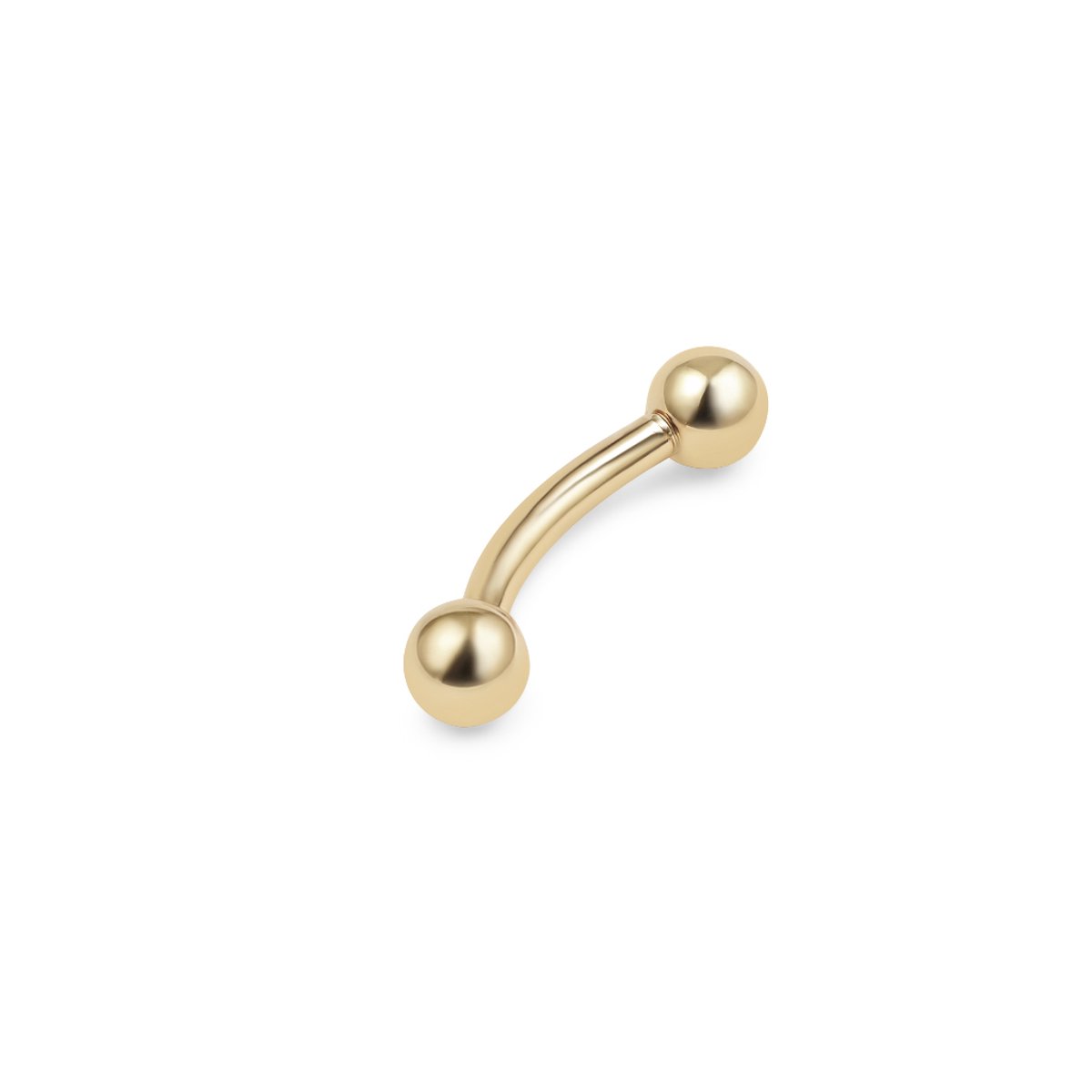 14kt - Geelgouden Curved Barbell met Bal Top 3 mm - 1,2 mm Staaf Dikte - 8 mm Lengte - 14 Karaat Gouden Piercing - Echt Goud (585) - Inclusief Echtheidscertificaat