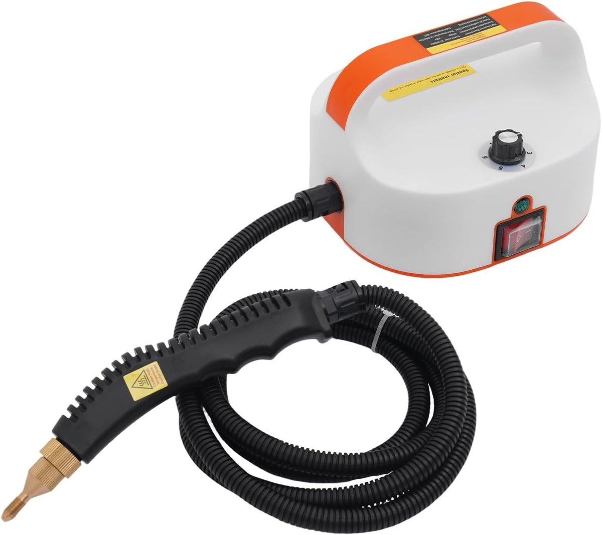 Handstoomreiniger - Draagbare reiniger - Grondig schoonmaken - 6 stoomniveaus - 18 cm - Oranje