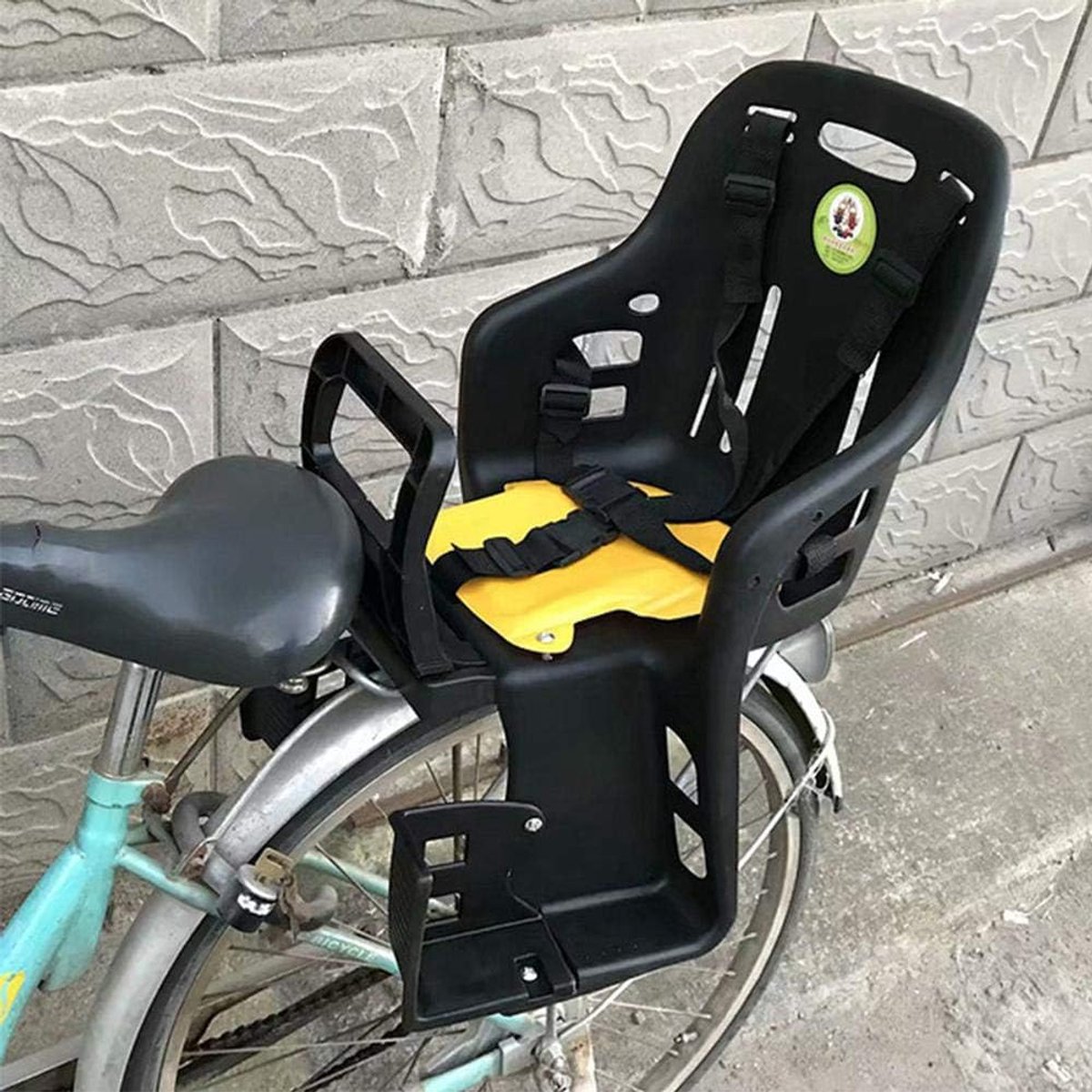 Kinder Fietsstoeltje - Achterzitje Baby - Fietsen Met Kind - Lichtgewicht Polypropyleen - Tot 30 kg - Zwart Grijs