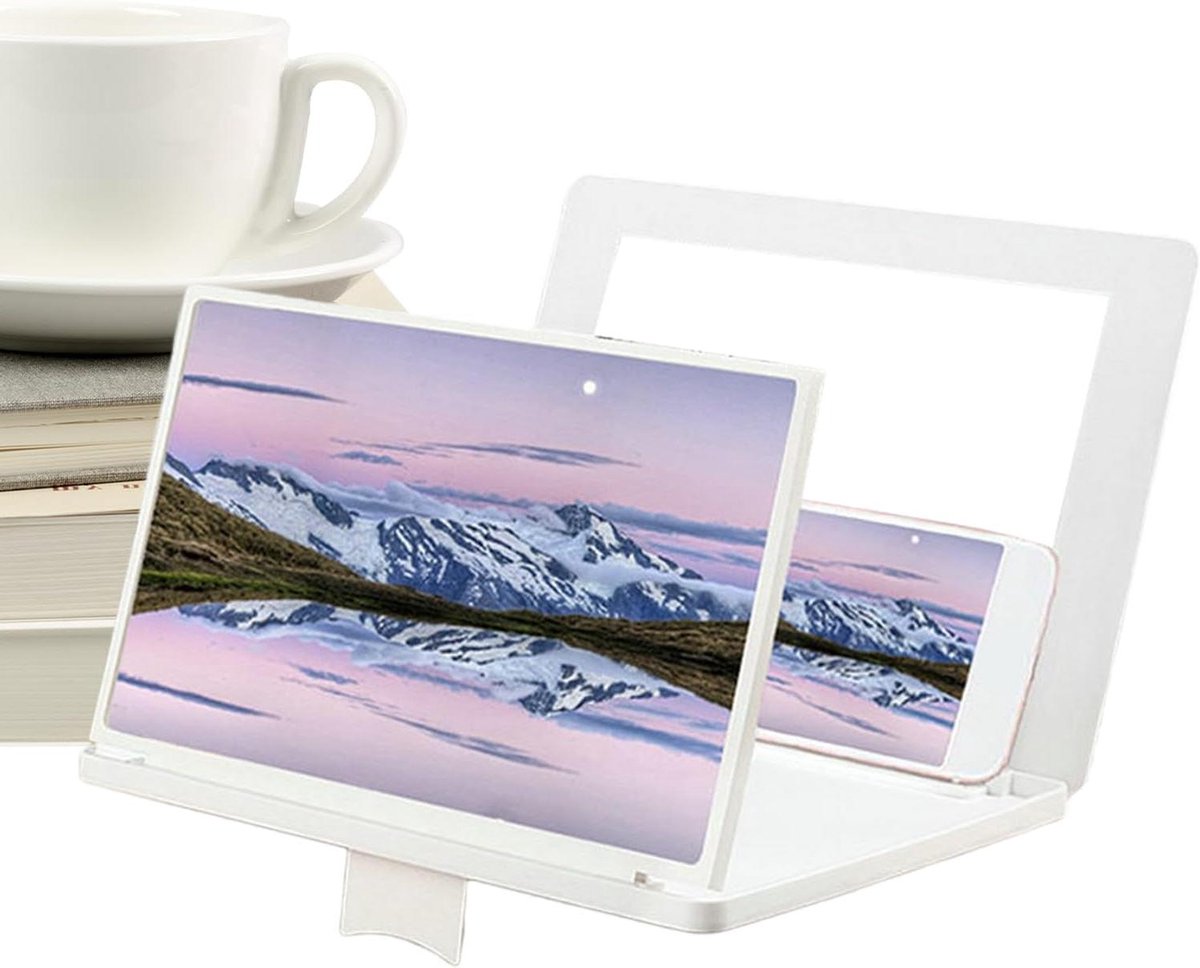 Schermvergroter Mobiel - Telefoon Projector - Film Kijken - 3D HD Beeld - 30 cm Scherm - Wit