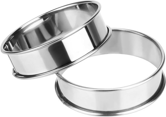 20 stuks 8 cm crumpetringen van roestvrij staal, bakringen voor mousse en Engelse muffins, ideaal voor de keuken en het bakken van taarten — afbeelding 5