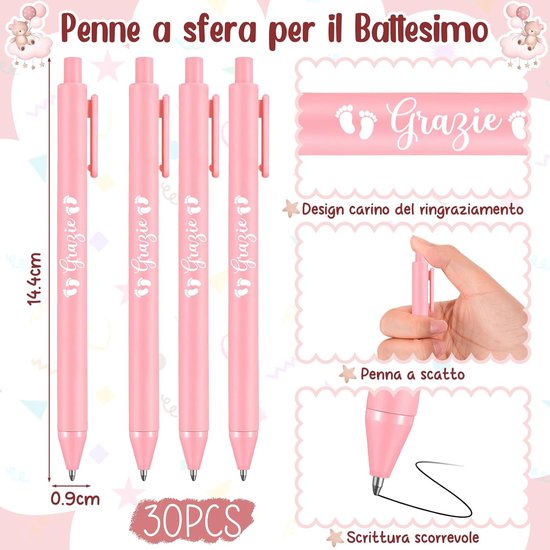 Doop Bedankjes - Gastgeschenken - Babyshower Decoratie - Teddybeer Thema - 30 Stuks - Roze — afbeelding 3