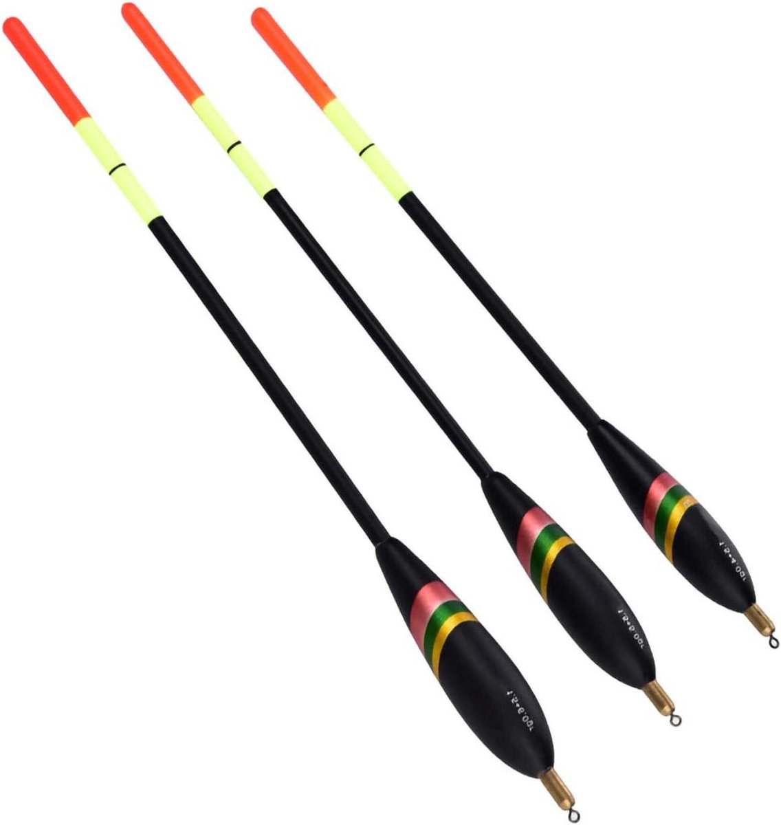 Hengel Dobbers - Vis Accessoires - Vissen Op Water - Duurzaam Balsahout - 3 Stuks Set - Felgekleurde Staart