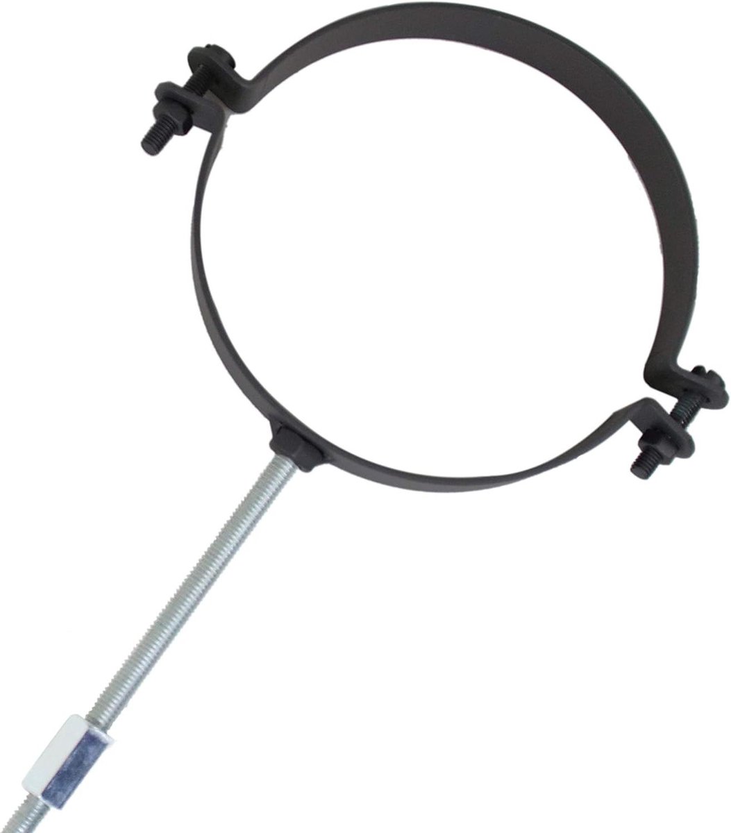 Pellebuis houder - Klem set - Extra bevestiging - Hittebestendige lak - Ø 80 mm - Zwart
