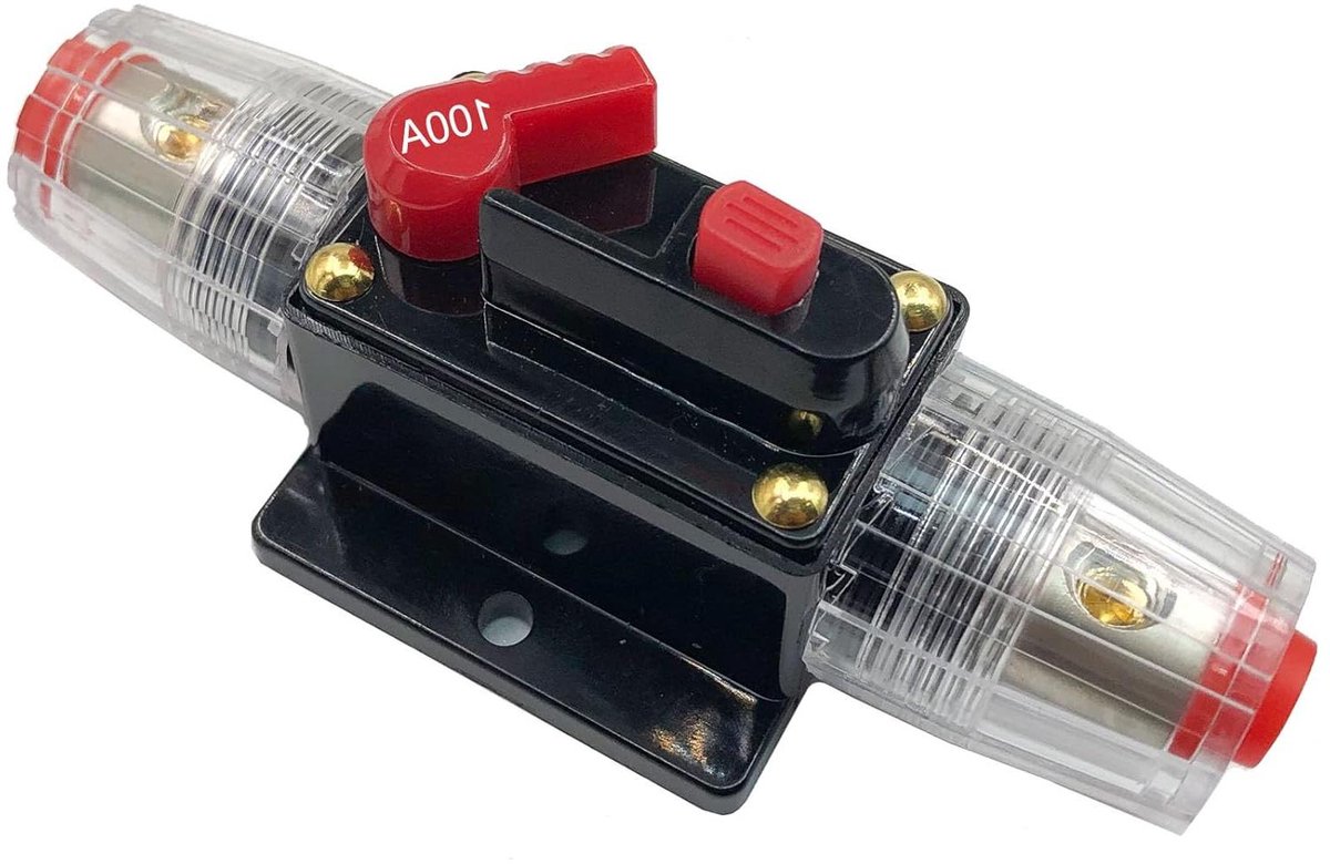 Zekeringhouder 100A - Stroomonderbreker Reset - Voertuig Bescherming - Herbruikbaar Automatisch - 12V 24V DC