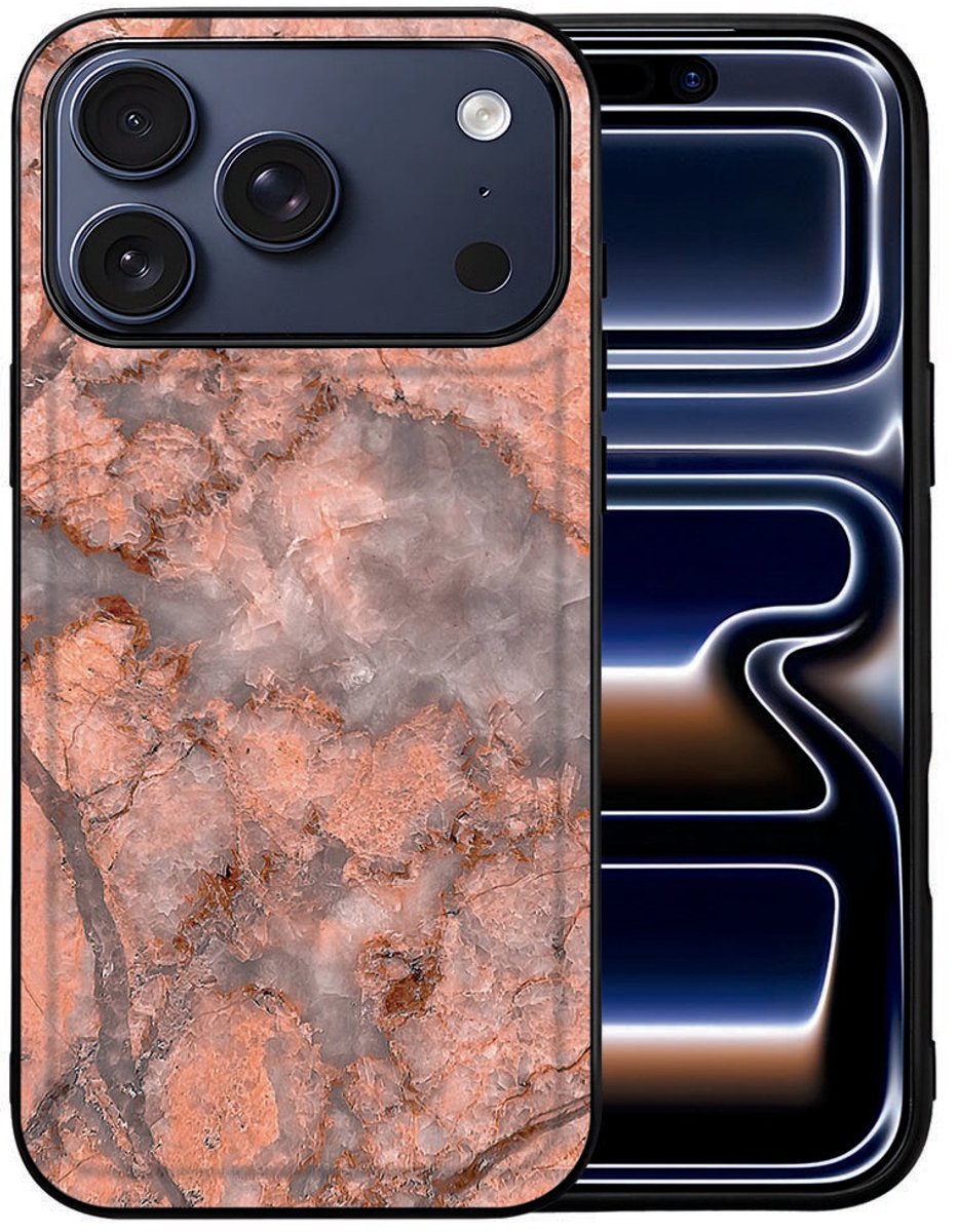 Hoesje Backcover Apple iPhone 17 Pro Marmer Oranje