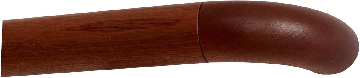 Houten Leuning - Trap Stang - Binnenhuis Gebruik - Gelakte Kromme Uiteinden - 120 cm Diameter 42 mm - Mahonie