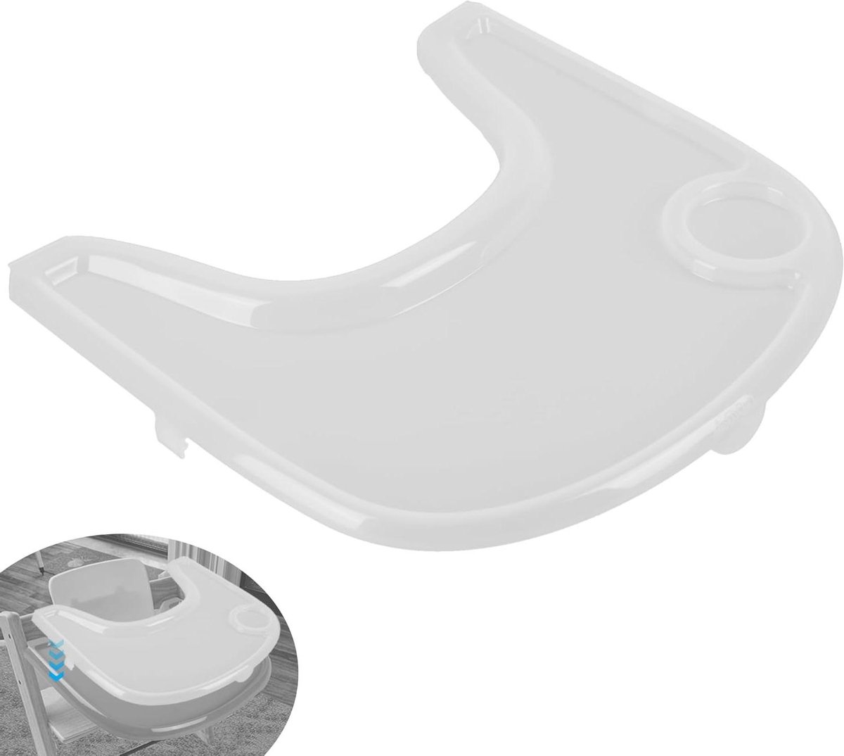 Kinderstoel Dienblad - Stoel Accessoire - Veilig Eten - Glad Oppervlak - 42x39cm - Transparant