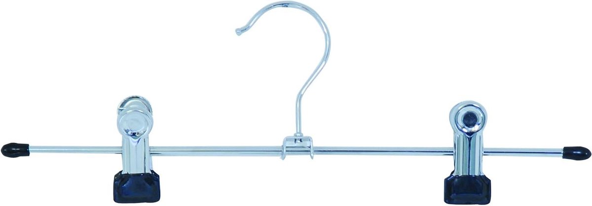 MSV 275 kleerhangers met 2 klemmen, metaal, zilverkleurig, 30 x 20 x 8 cm
