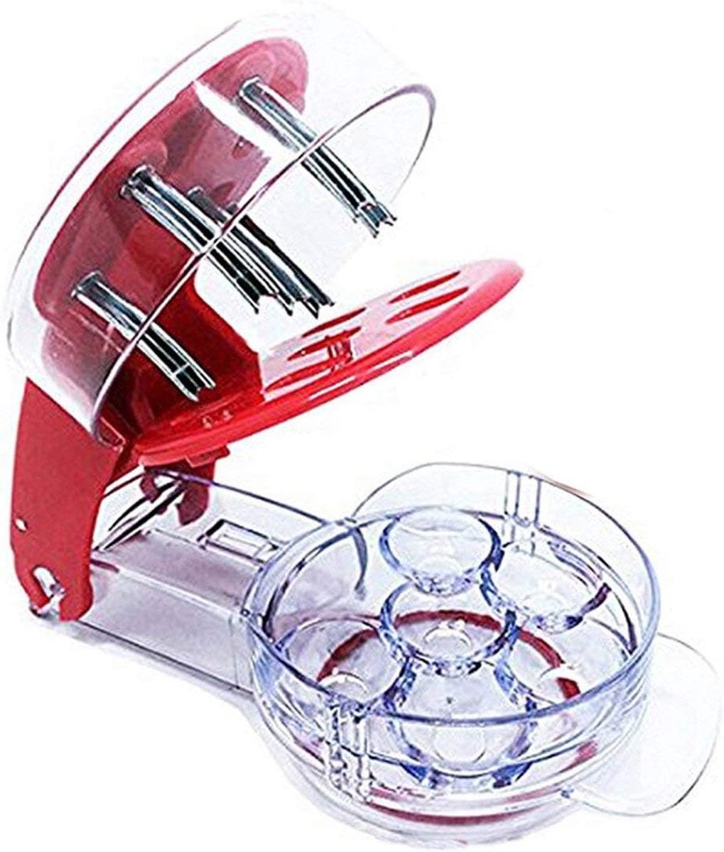 Fruit Pitter - Kersen Ontpitter - Snel Vruchten Voorbereiden - Pits 6 Tegelijk - 264 Gram - Rood