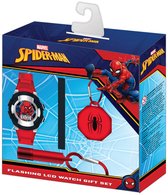 Coffret cadeau montre LCD Spiderman dans son emballage avec illustration de Spiderman.