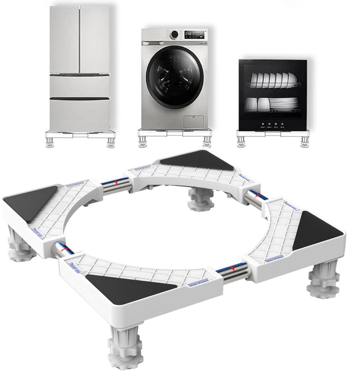 Calviero® Wasmachine verhoger - kast - wasmachine onderstel verstelbaar - Max 400 KG - 4 Wielen