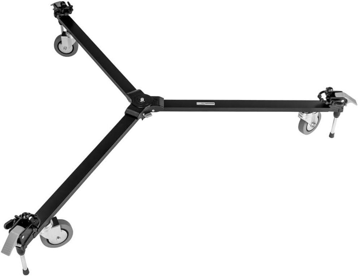 Tripod Trolley - Dolly - Mobiele Camera - Opvouwbaar - 10 kg Draaglast - Zwart