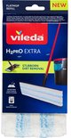 Verpakking van Vileda H2PRO EXTRA Flatmop navulling. Toont dweil met blauwe strepen en de tekst 'STUBBORN DIRT REMOVAL'.