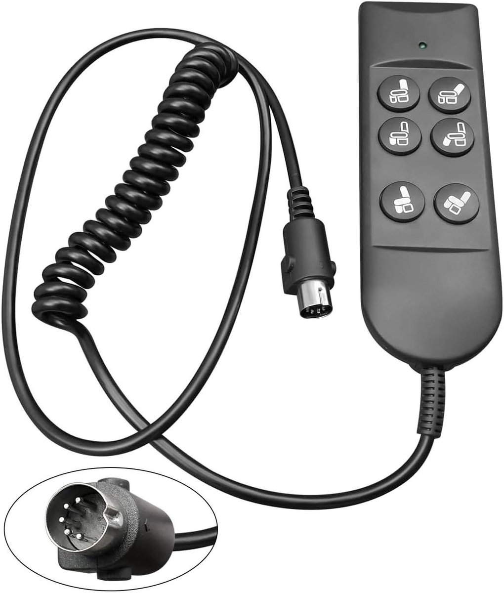 Liftstoel Afstandsbediening - Stoel Controller - Fauteuil Bediening - 6 Knoppen Bediening - 5-Pin Plug - Zwart