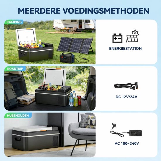 Celestul - Coolbox - Koelbox 21L - Elektrische Coolbox - Draagbare mini koelkast - Draagbare Auto Vriezer 12/24Volt - Zwart\Grijs van Merkloos — afbeelding 5