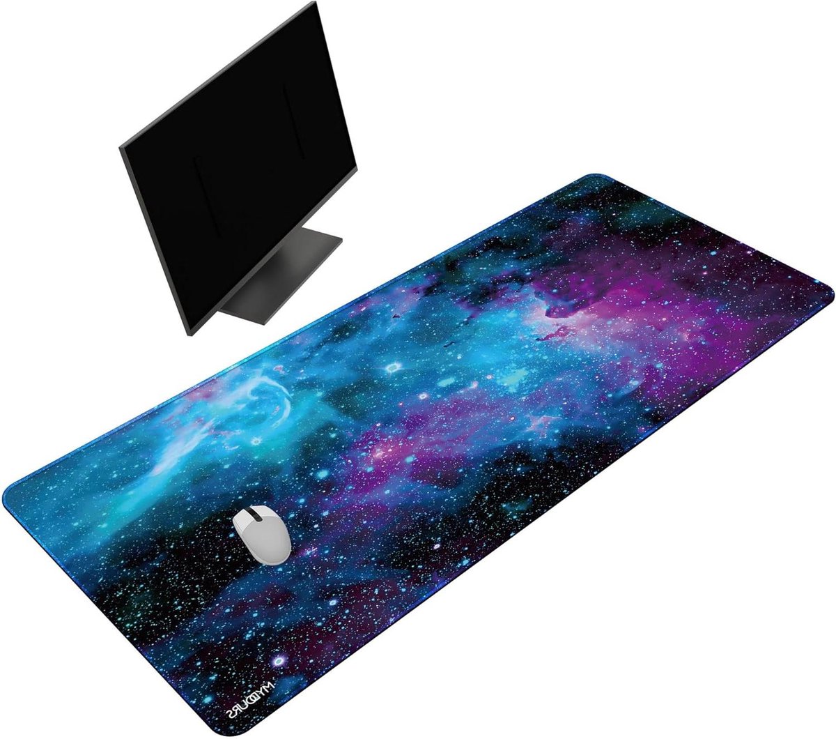 Extra Grote Muismat - Bureau Onderlegger - Gaming Werkplek - Antislip Rubberbasis - 140 x 60 cm - Melkweg Print