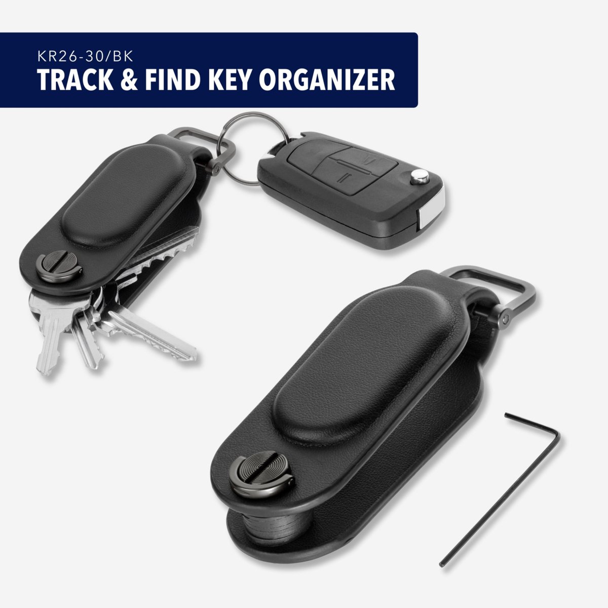 Troika TRACK & FIND KEY ORGANIZER sleutelorganizer met Apple® Find My functie biedt plaats aan maximaal 4 sleutels