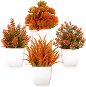 Serwalin Kunstbloemen Oranje Bourgondië Lente Nepbloemen voor DIY Tafel Serwalin Kunstbloemen Oranje Bourgondië Lente Nepbloemen voor DIY Tafel