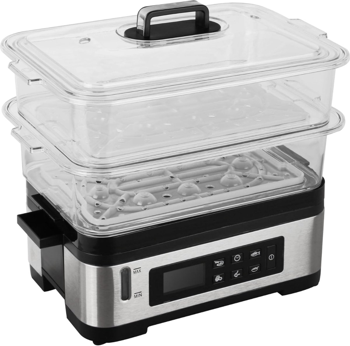 Zyrex® Stoomkoker - Stoomkokers - Stoompan - Zilver - 22cm x 34cm x 31cm