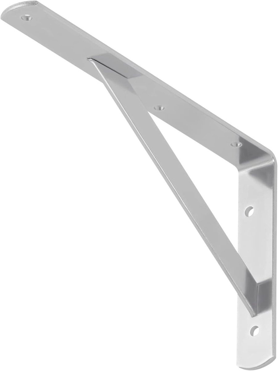 Plankdrager - Garderobebeugel steunbalk - Planken Bevestigen - Met dwarsbalk stabilisatie - 250 x 150 mm - Zilver