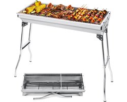 XXL Roestvrijstalen Houtskool BBQ Grill Grote Opvouwbare Barbecue voor Tuin en Camping