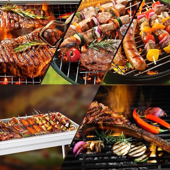 XXL Roestvrijstalen Houtskool BBQ Grill Grote Opvouwbare Barbecue voor Tuin en Camping — afbeelding 2