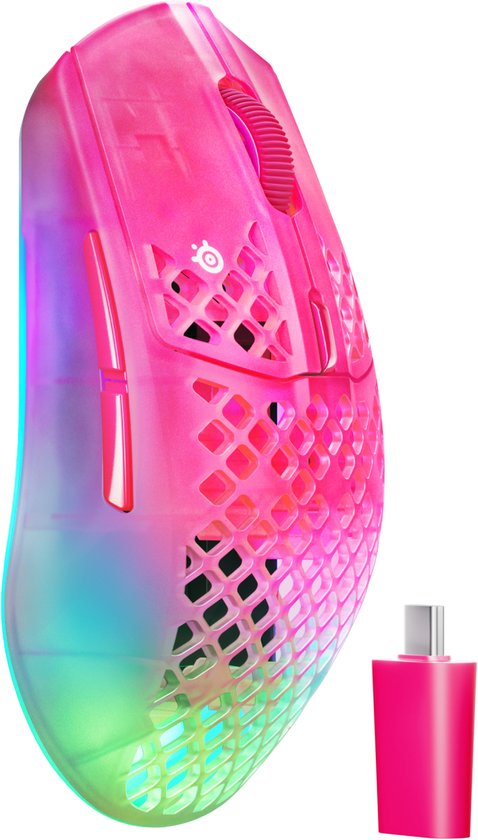 SteelSeries Aerox 3 Gen 2 Draadloze Gaming Muis Magenta