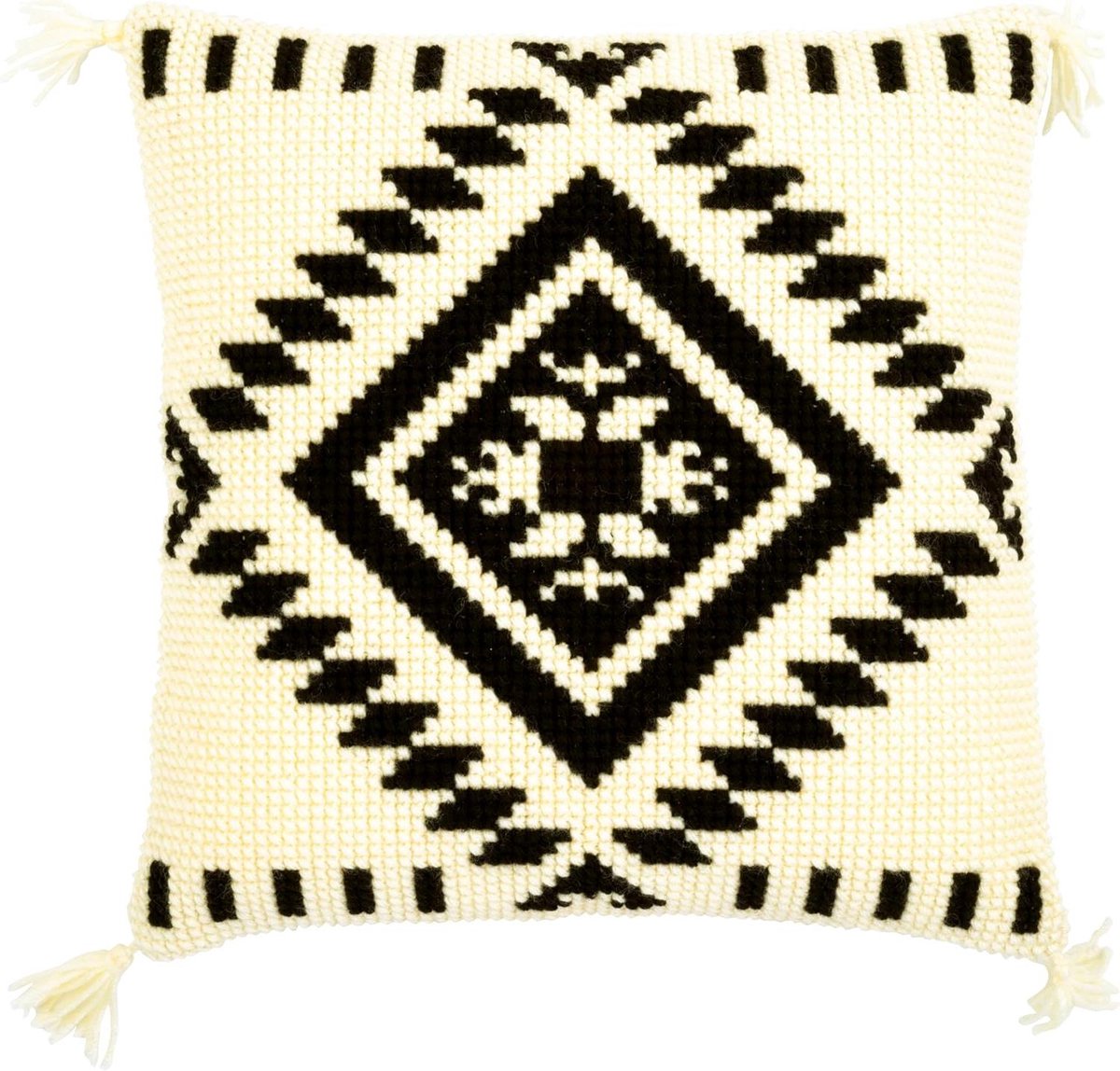 Borduurpakket Kussen - Handwerkpakket Sierkussen - Zelf Decoratie Maken - Voorbedrukt Stramien - 40 x 40 cm - Multicolor