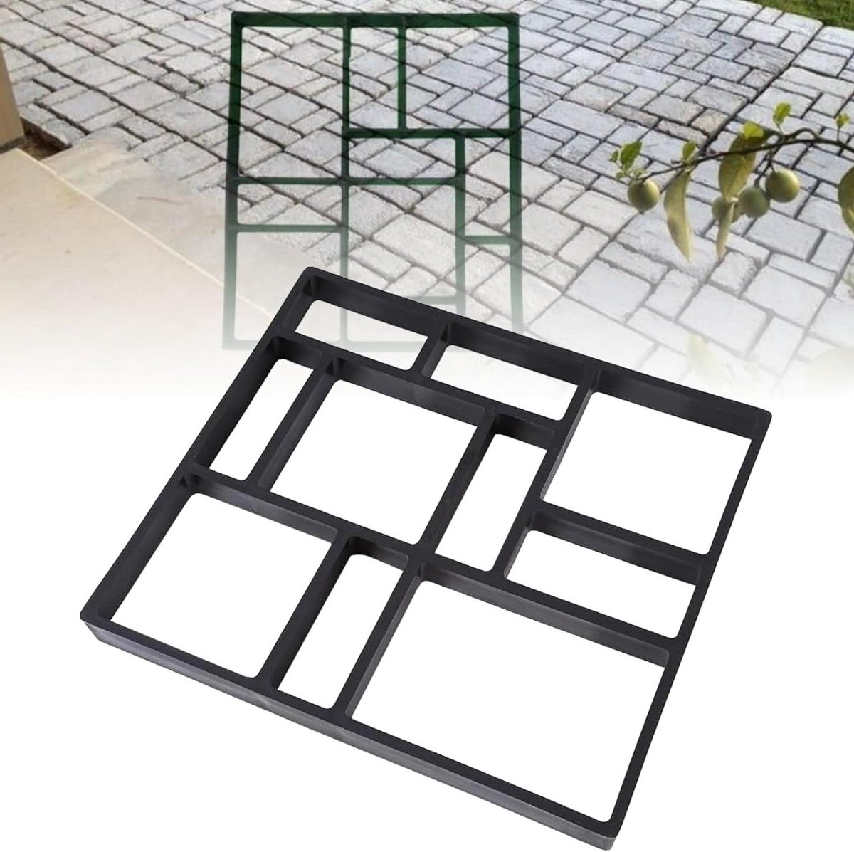 Betonmal Pad - Terrasmallen - Tuin Decoratie - Herbruikbaar - 45x40x4cm - Zwart