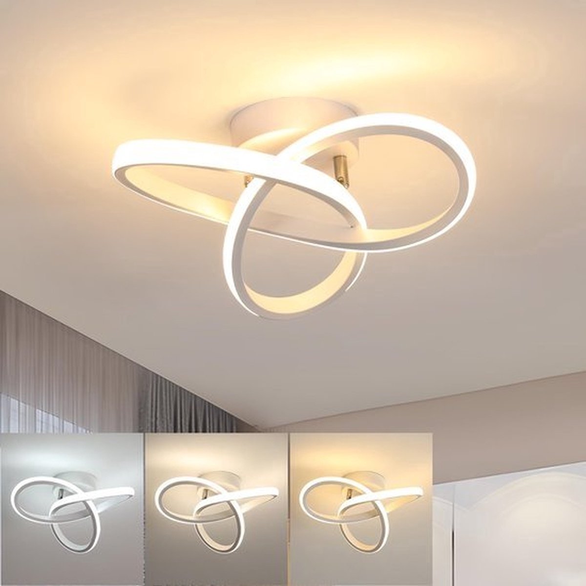 LED-plafondlamp, Moderne Plafondlamp 20W 2200LM, Witte Plafondlamp Voor Keuken, Hal, Eetkamer, Schakelaarbediening 3000K/4500K/6500K