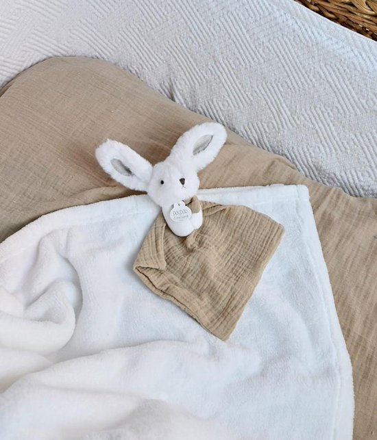 Doudou et Compagnie - Knuffeldoekje & Dekentje - Konijntje - Happy Wild - 100 x 70 cm - 0m+ — afbeelding 2
