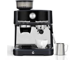 Professionele Pistonmachine met Bonenmaler en Melkopschuimer - Espressomachine met 58mm Piston - 15 Bar - 1.5 Liter - Inclusief Barista Set