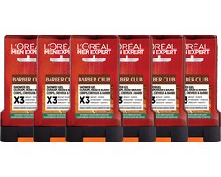 L'Oréal Paris Men Expert Barber Club Shower Gel - Zuivert, hydrateert & reinigt op milde wijze - 250ml - x6
