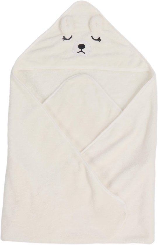 Baby Badjas met Capuchon - Wikkeldoek Dieren - Na het Baden - Zacht Koraal Fleece - 80 x 80 cm — afbeelding 4