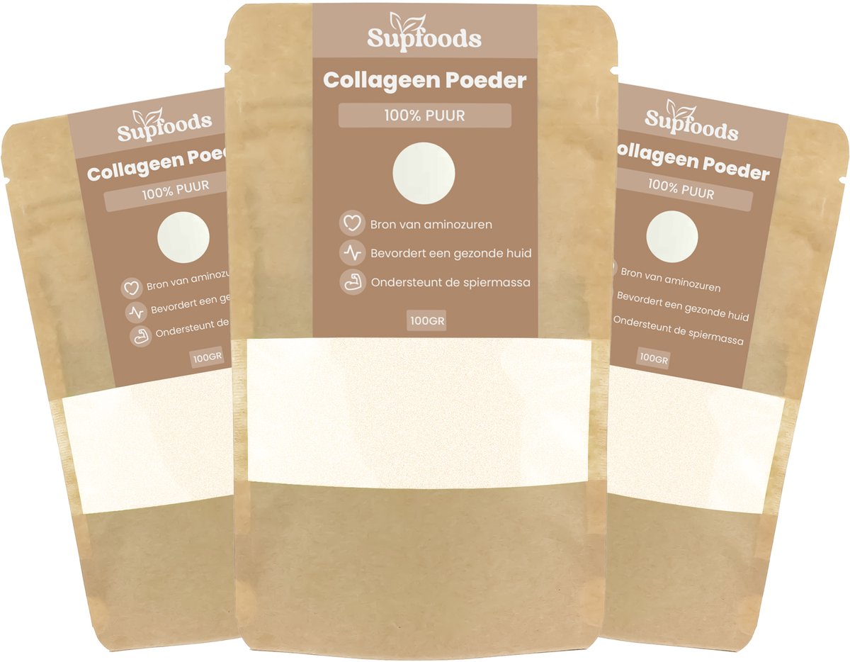 Collageen Poeder - Marine Collageen (Viscollageen Peptiden) - 300g - Voor Huid, Haar en Nagels - Type I