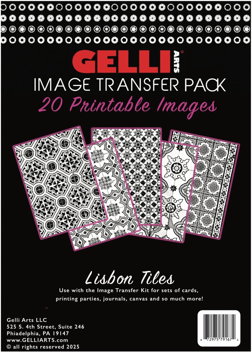 Gelli Arts foto transfer set creatieve printables Lissabon tegels 21,3 x 14,2 cm.
