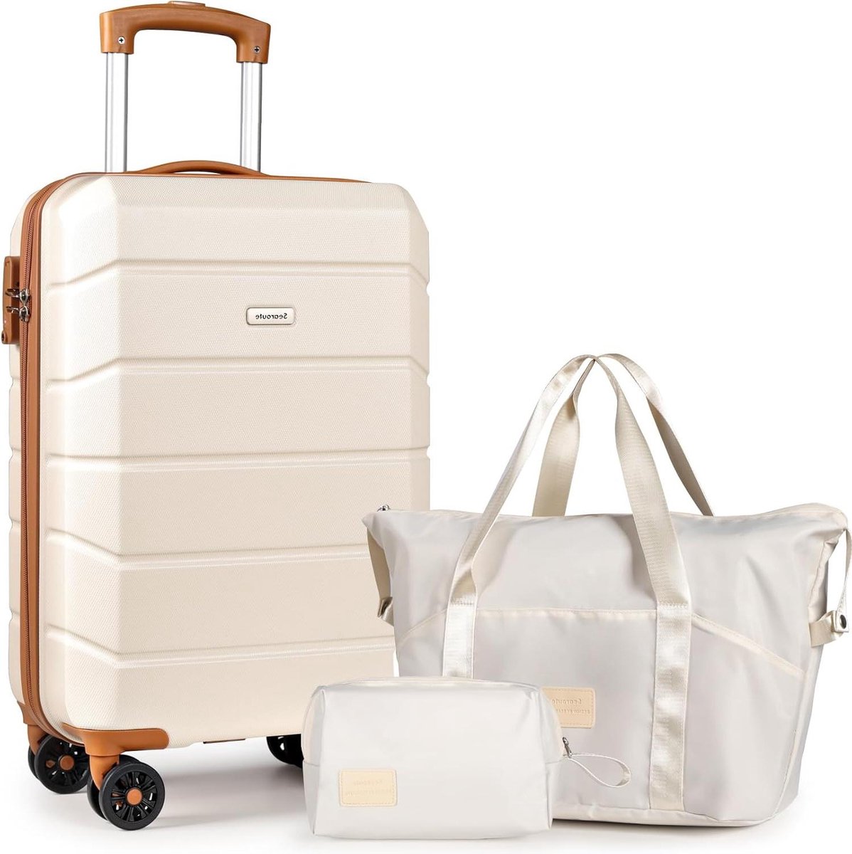 Drie Delige Koffer Set - Reis Set Trolley - Vakantie Bagage - TSA Slot - 57cm 2.5kg - Wit