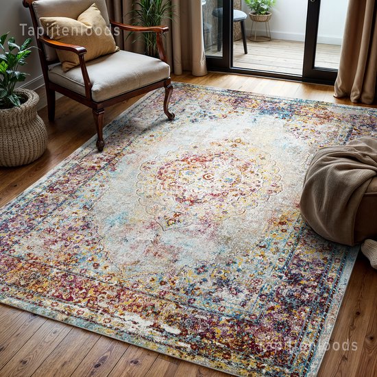 Picasso Keshan Vintage Vloerkleed Multi / Beige Laagpolig- 300x400 CM