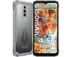 DOOGEE Blade 10 Pro Energy 4.5G - Robuuste Telefoon - Smartphone - 32 GB RAM+256 ROM（2TB/TF) - Android 15 - 6,56-inch HD+ 90Hz - 6150mAh/18W - IP68 - 10.7mm - Face ID - NFC - GPS - Zilver