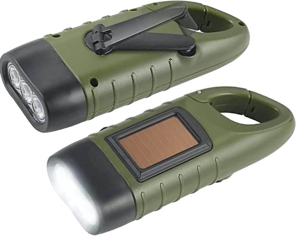 REN® Zaklamp opwindbaar - Zaklamp - Zaklampen - Legergroen - 3cm x 12cm x 5cm