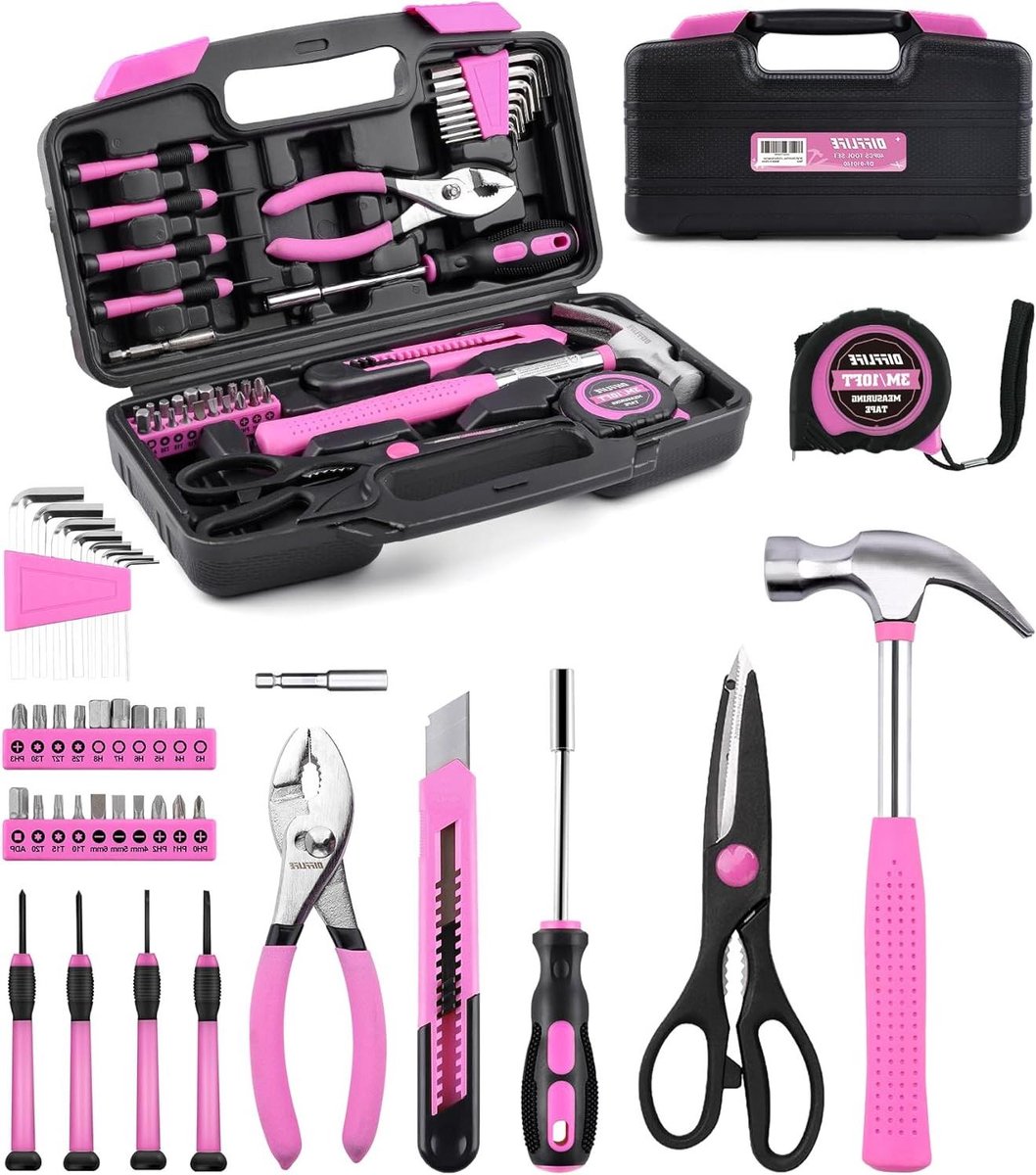 Gereedschapsset Roze - 40-delige set - Huishoudelijk gebruik - Chroom-vanadiumstaal - 317 x 177 x 78 cm - Roze