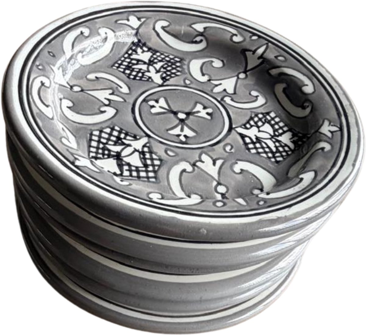 Set van 6 bordjes Nejma Gris Ø 12,5 cm | PB.NG.12 | Dishes & Deco